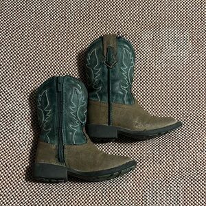 Roper Kids Boots in Green and Brown